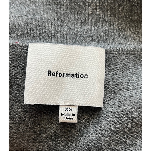 NEW Reformation Maeve Cashmere Polo Dress in Thunder Gray - Picture 9 of 11